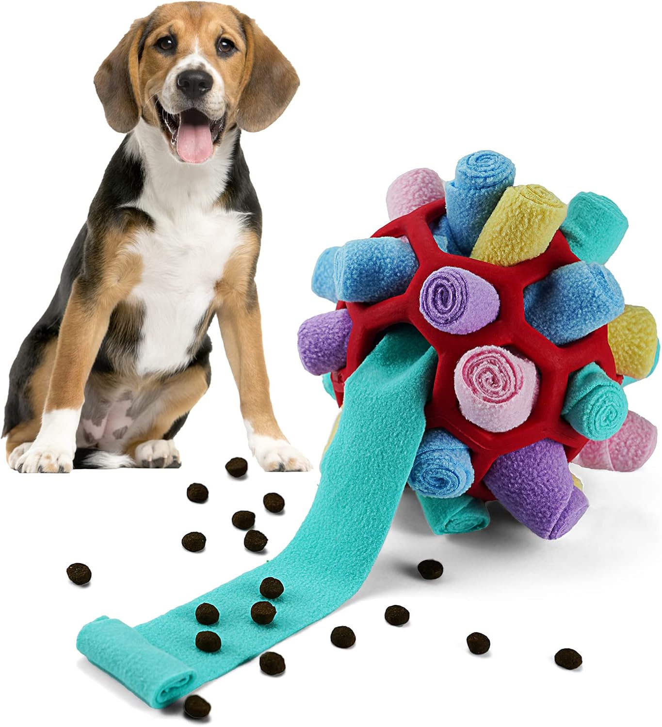 Detalle de Larimuer Schnüffelball für Hunde (Schnüffelteppich/Schnüffelspielzeug) in Rosa & Macaron