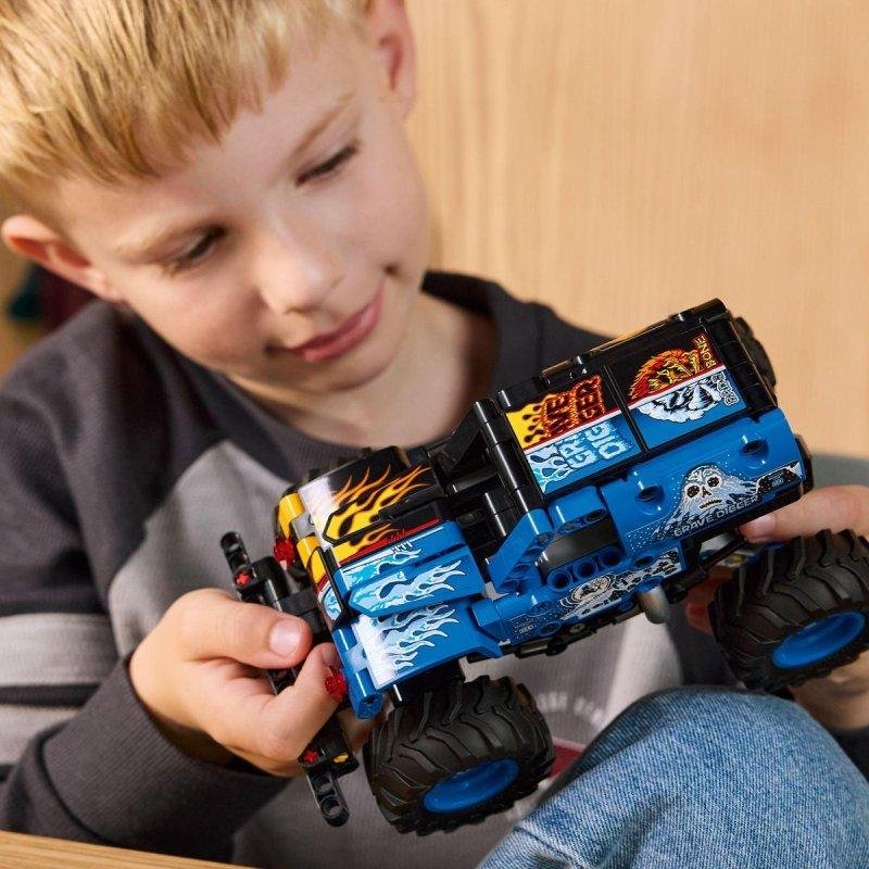 Detalle de Camión LEGO Technic 42219 Monster Jam Grave Digger Fuego y Hielo