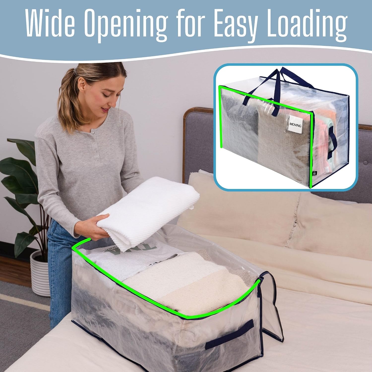 Thumbnail 1 de VENO 10 Pack Moving Bags and Large Christmas Decoration Storage Bins with lids