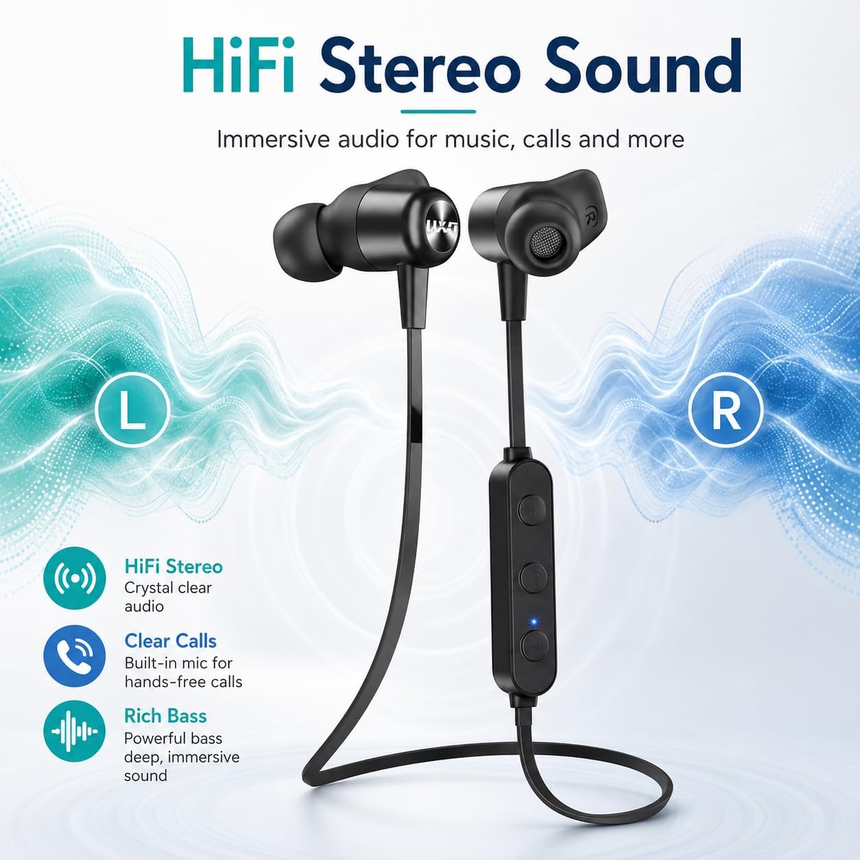 Detalle de UXD Cuffie Bluetooth 20 Ore