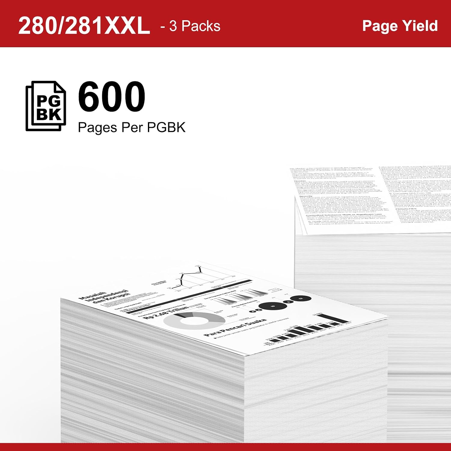 Thumbnail 2 de Toinkbea Black Ink Cartridges 280XXL