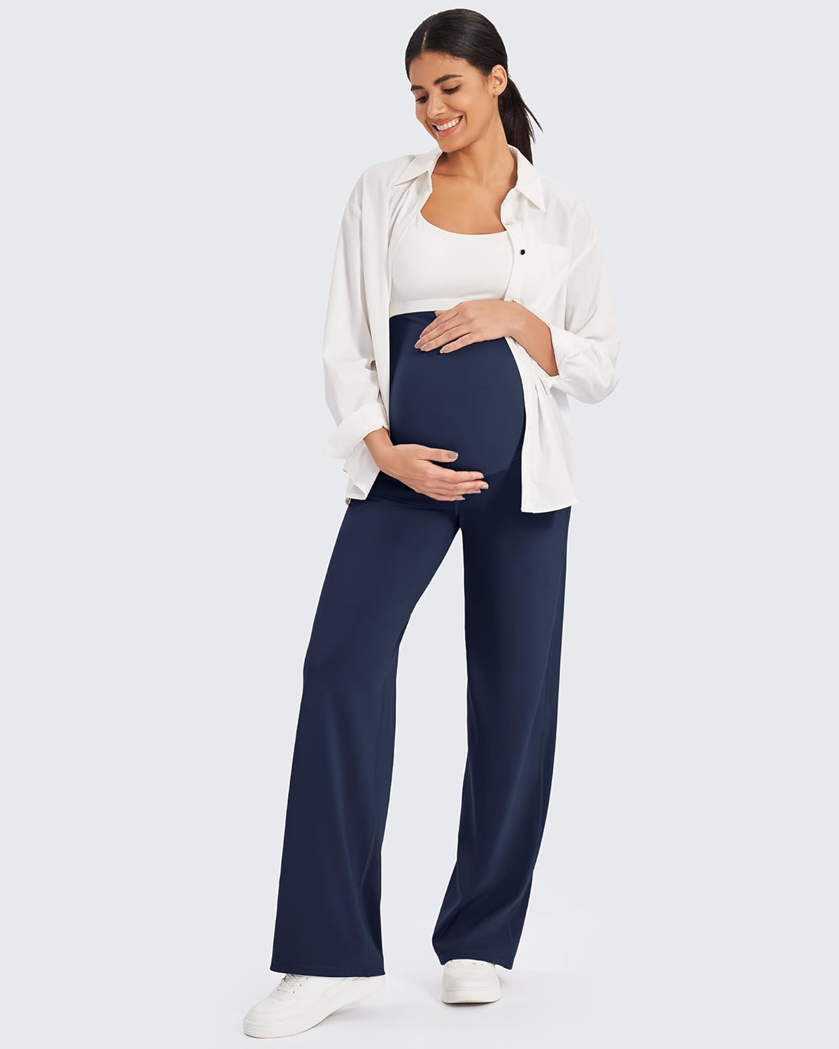 Thumbnail 3 de G4Free Maternity Trousers: Over Bump Stretch Yoga Pants with Pockets (Petite/Regular/Tall)