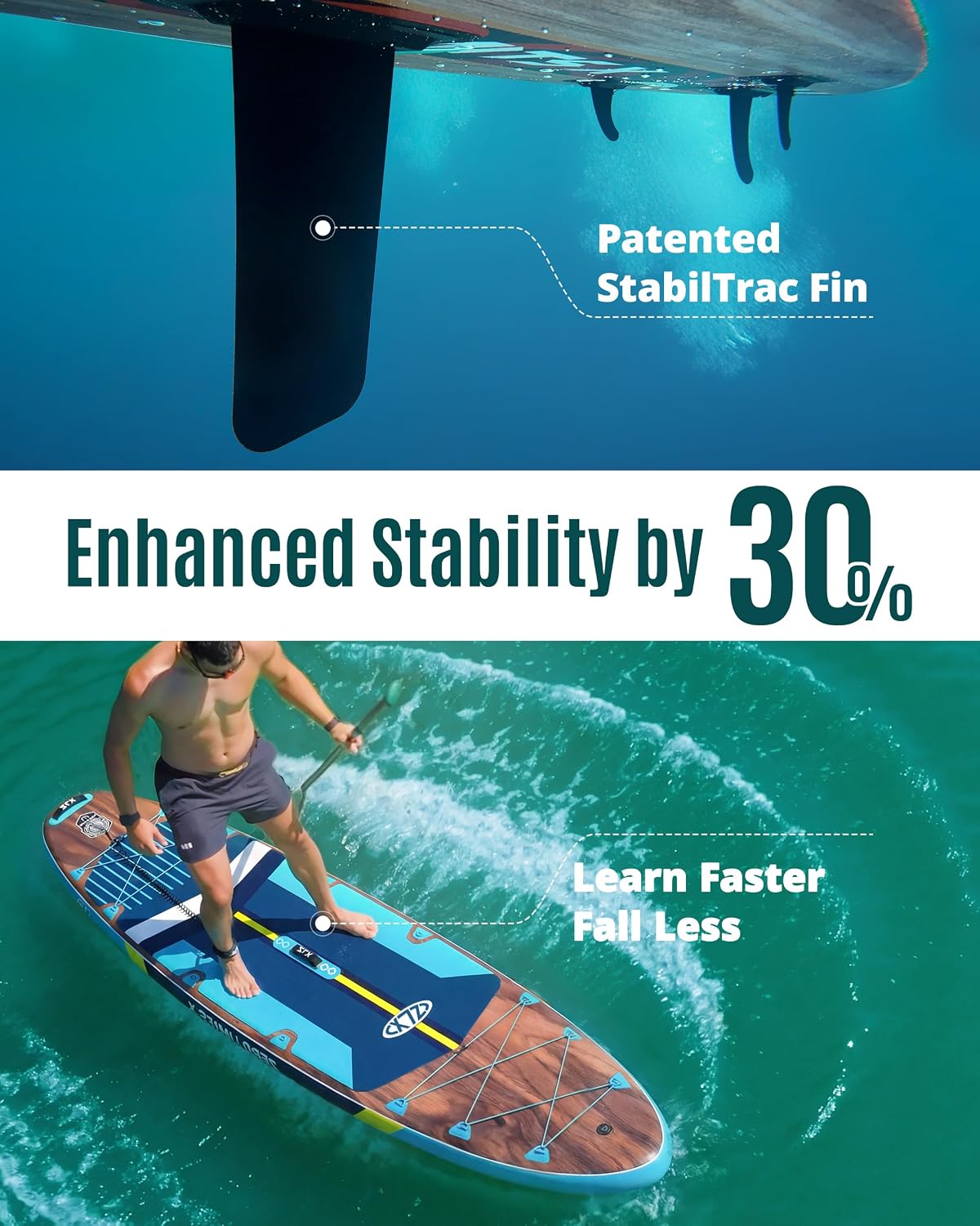 Detalle 2 de ZLX 11'6" x 35" Inflatable Paddle Board — Extra-W Wide Stability for All Skill Levels