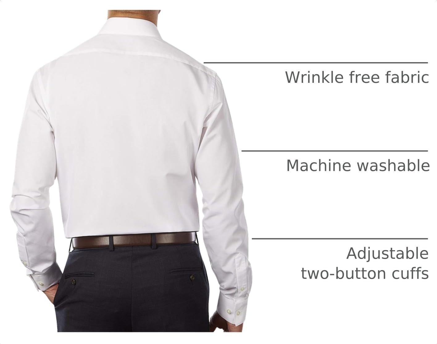 Thumbnail 3 de Van Heusen Men’s Dress Shirt Fitted Poplin Solid