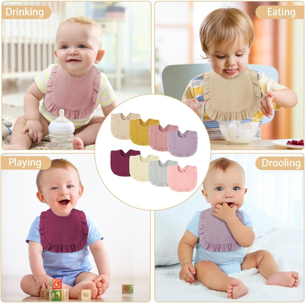 Thumbnail 6 de Vicloon Baby-Lätzchen aus Musselin mit Druckknopf – weiche Sabber- und Spucktücher für Jungen & Mädchen