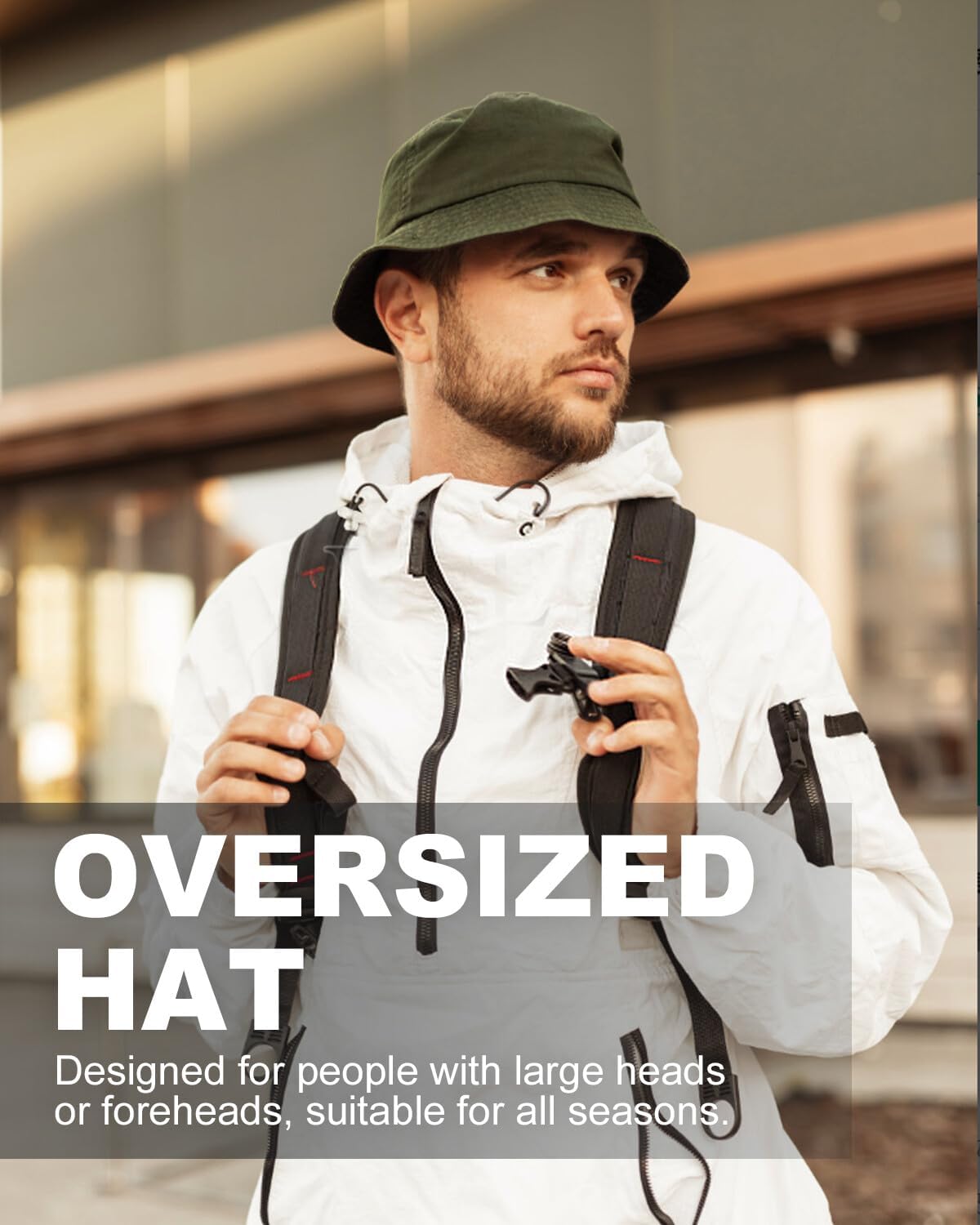 Detalle 2 de Zylioo Reversible Cotton Bucket Hat L/XL/XX-Large with UV Protection