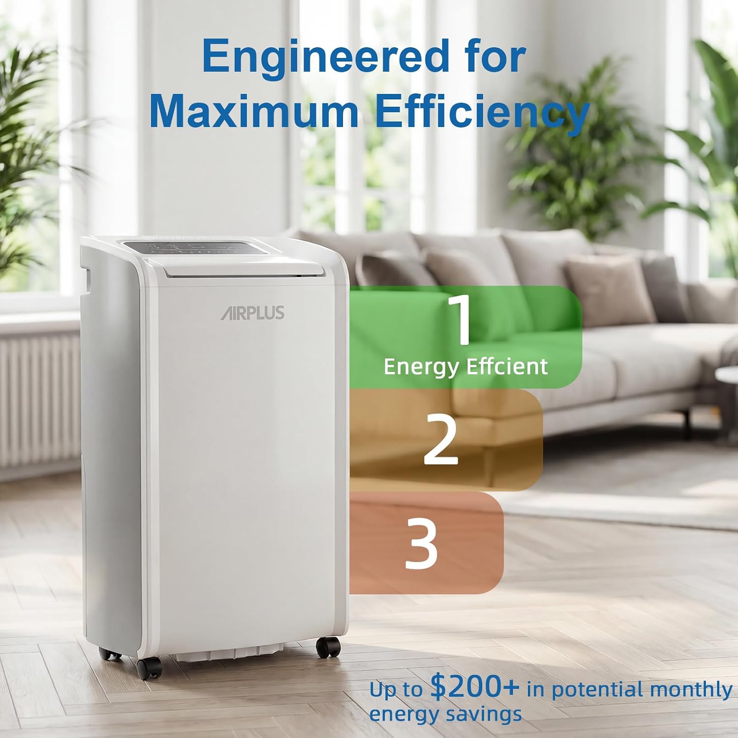 Detalle de AIRPLUS AP20-1905EE 70-pint dehumidifier with drain hose, 4,500 sq. ft.