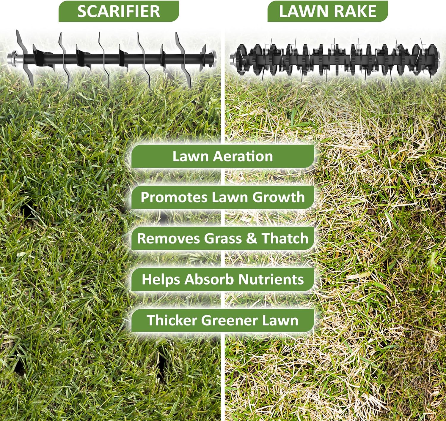 Thumbnail 3 de NETTA 1500W Lawn Scarifier and Aerator – 320mm Electric Garden Rake & Moss Remover