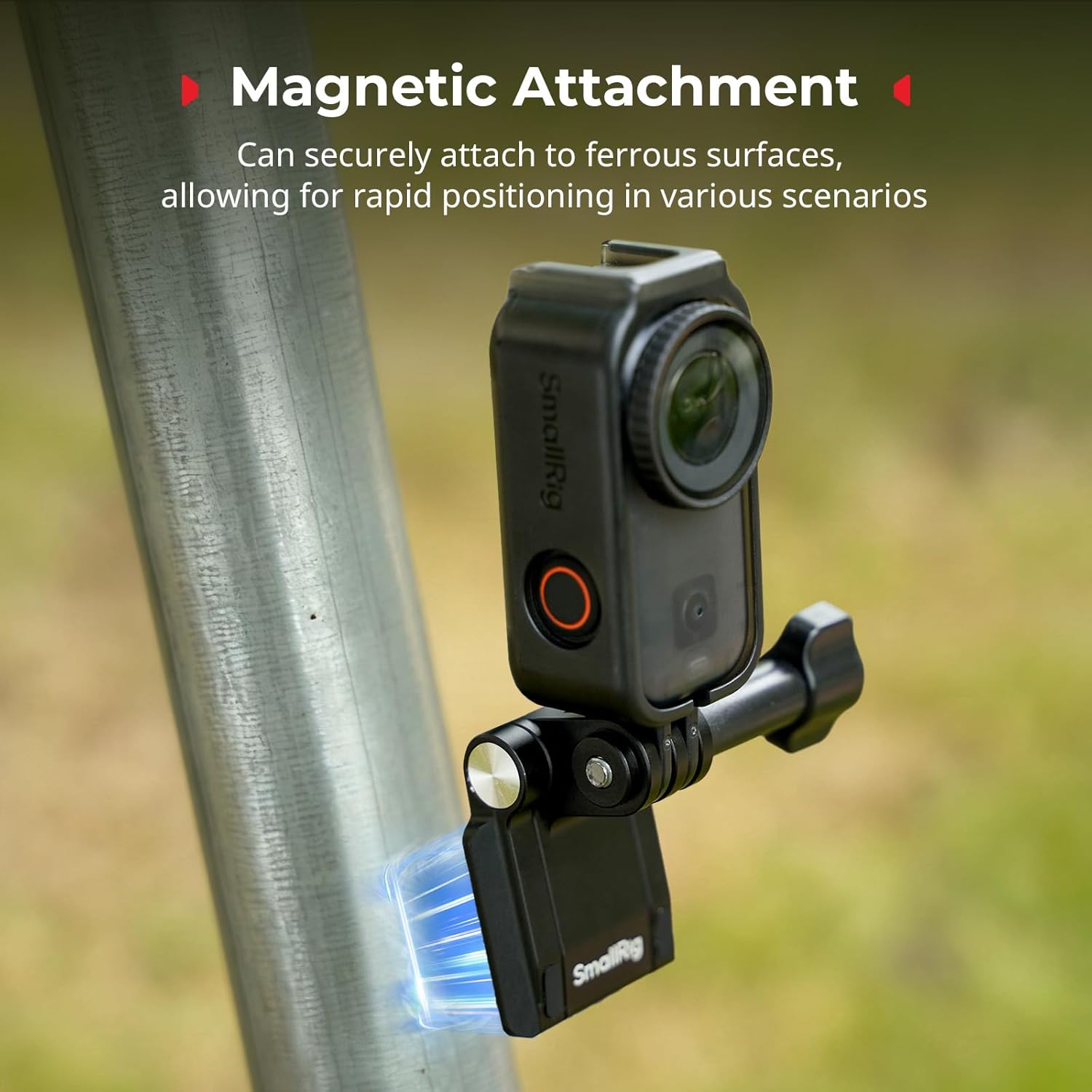 Detalle 2 de SmallRig Supporto magnetico per action cam con piastra Arca-Swiss e attacco 1/4''-20