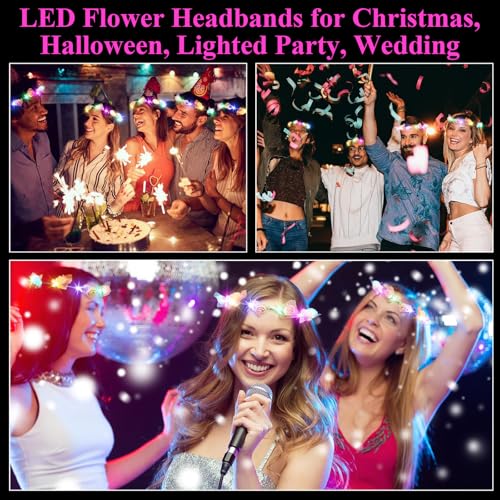 Thumbnail 3 de Defresit 16PCS LED Flower Headband – Multicolour Light-Up Crown for Women, Girls and Kids