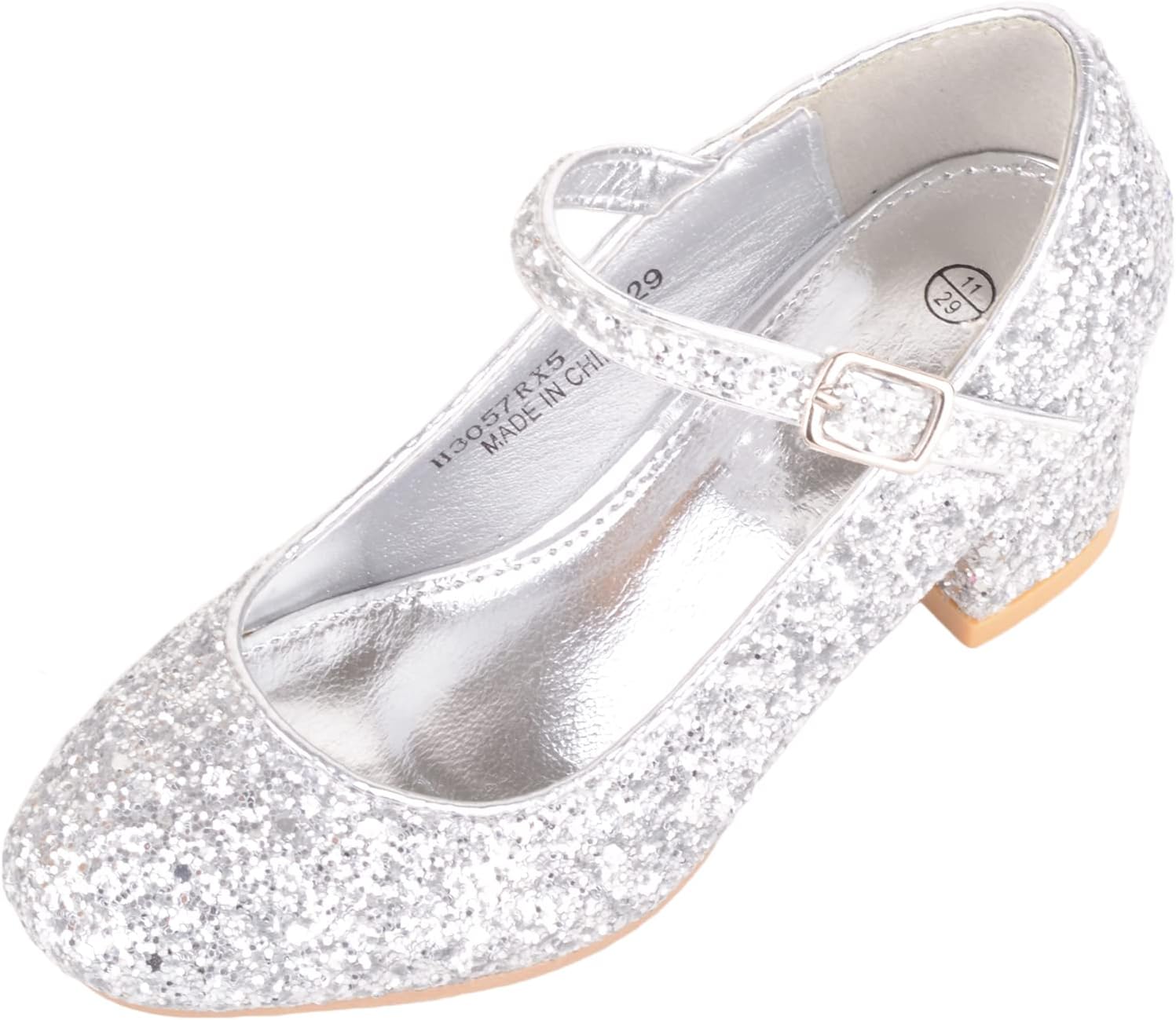Detalle de ABSOLUTE FOOTWEAR Kids Girls Heeled Sparkly Glitter Party Shoes