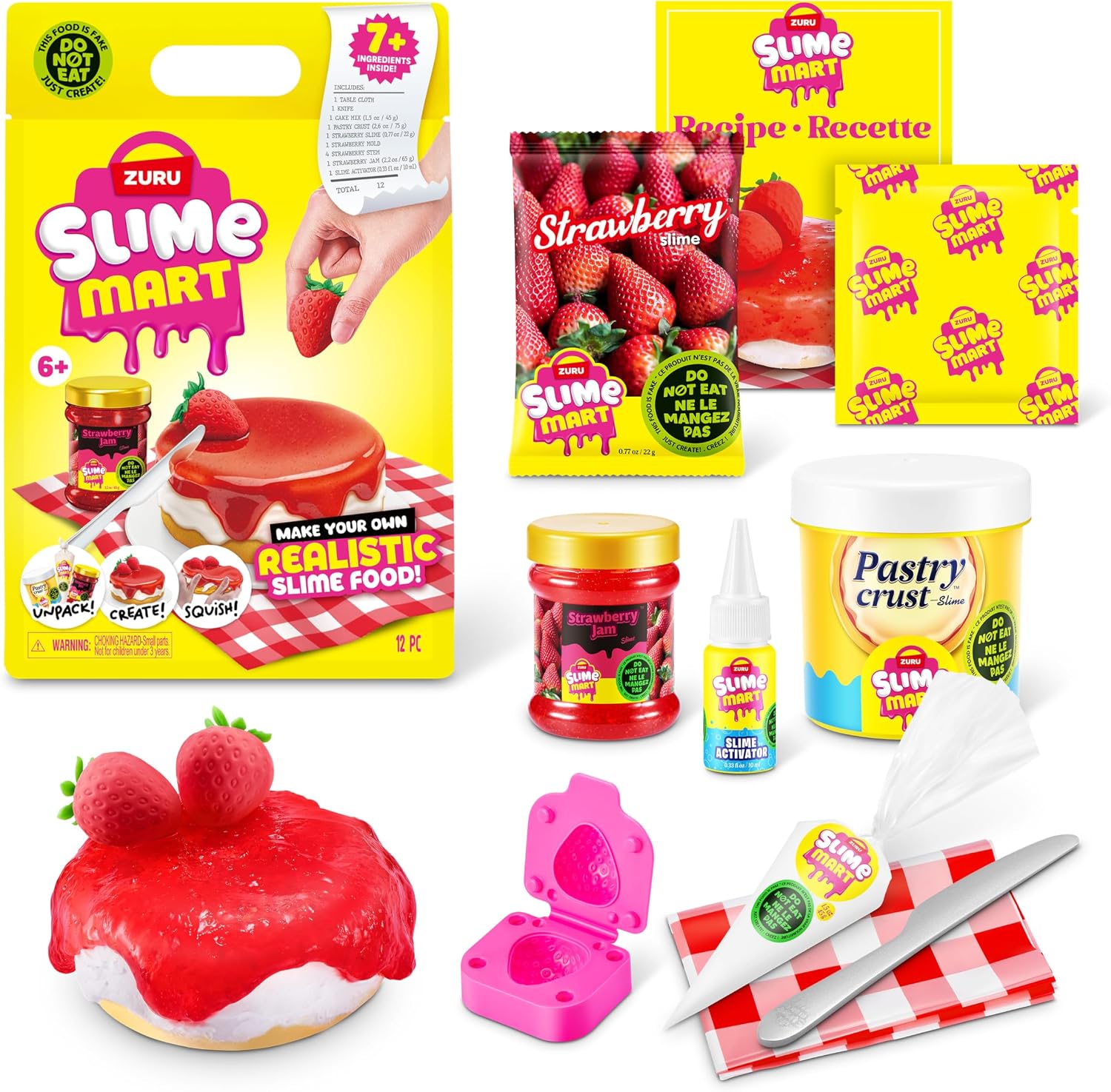 ZURU Slime Mart 15901A ストロベリーチーズケーキ スライムセット