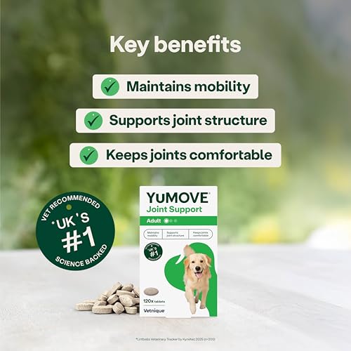 Detalle de YuMOVE Joint Supplement for Dogs: Higher Strength Joint Care for Adult Dogs Aged 6–8 (120 Tablets)