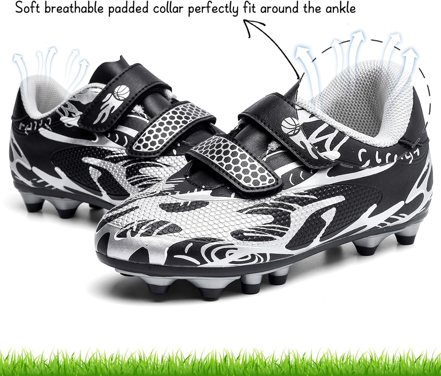 Thumbnail 4 de Unitysow Fußballschuhe Jungen/Mädchen – Outdoor-Schuhe, EU 31, Schwarz
