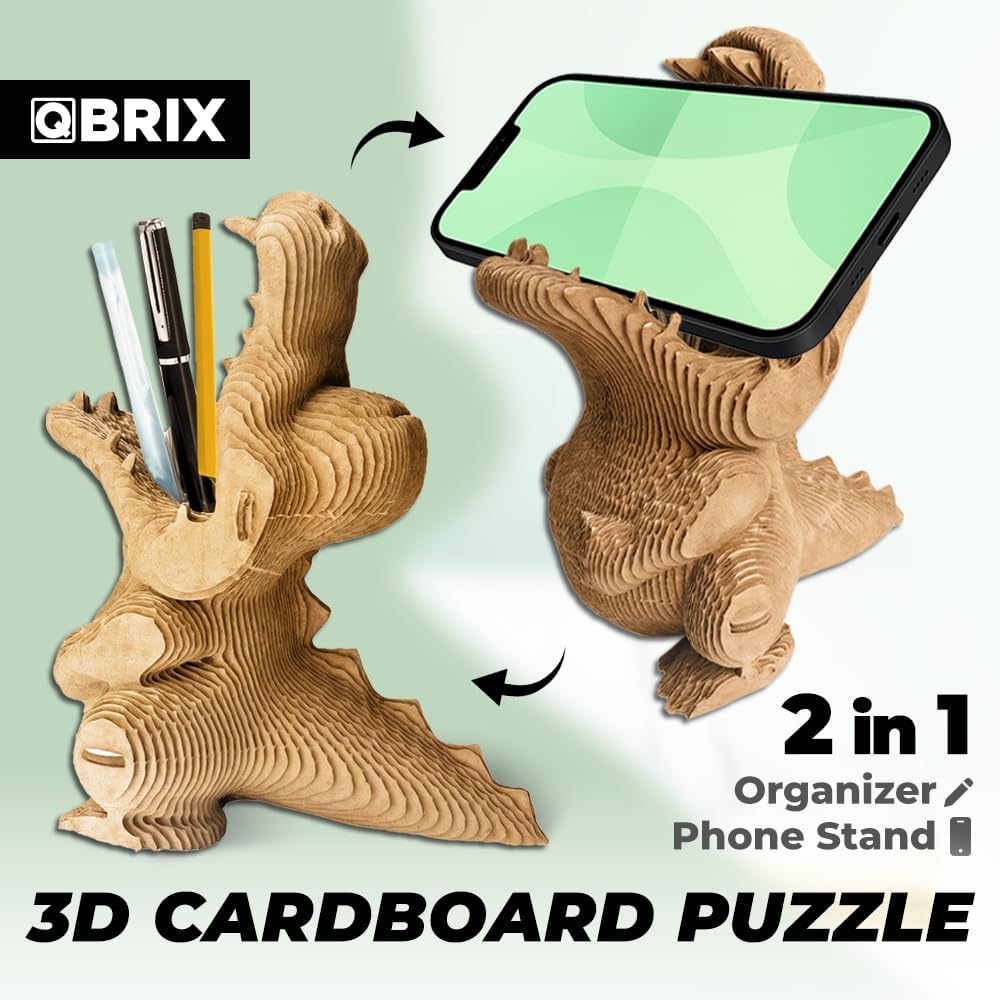 Detalle de QBRIX Crocodile Pen Holder 3D Puzzle, Cardboard