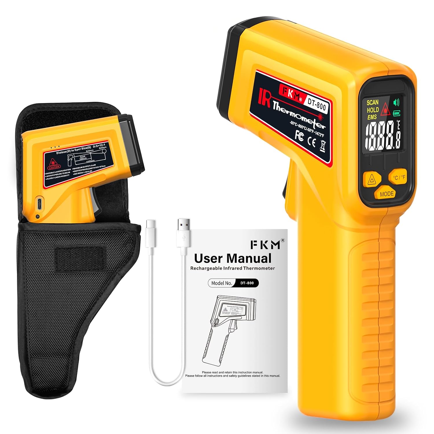Detalle de FKM DT-800 Infrared Thermometer Gun -58°F