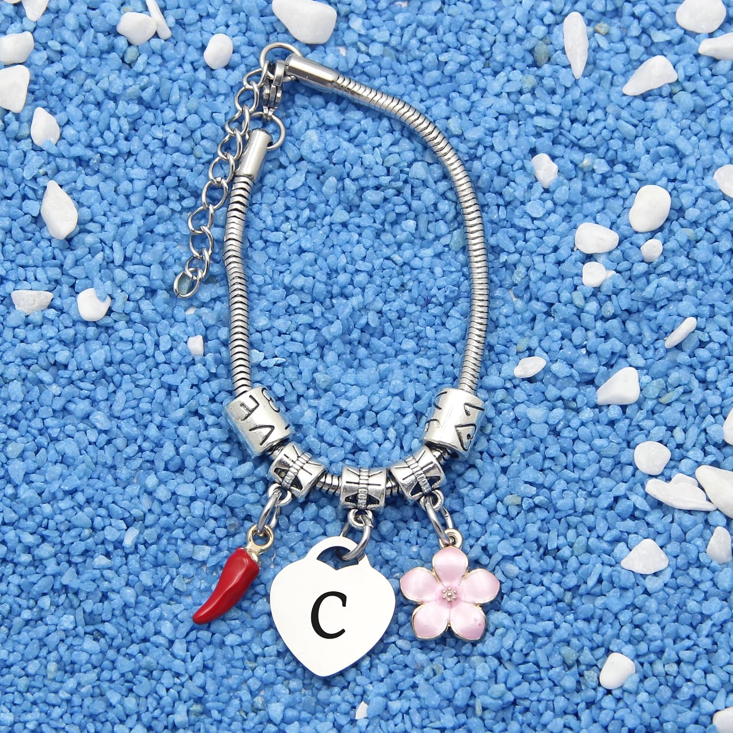 Detalle de GUOYU Bracciale con Lettera Iniziale – Braccialetto Donna personalizzato