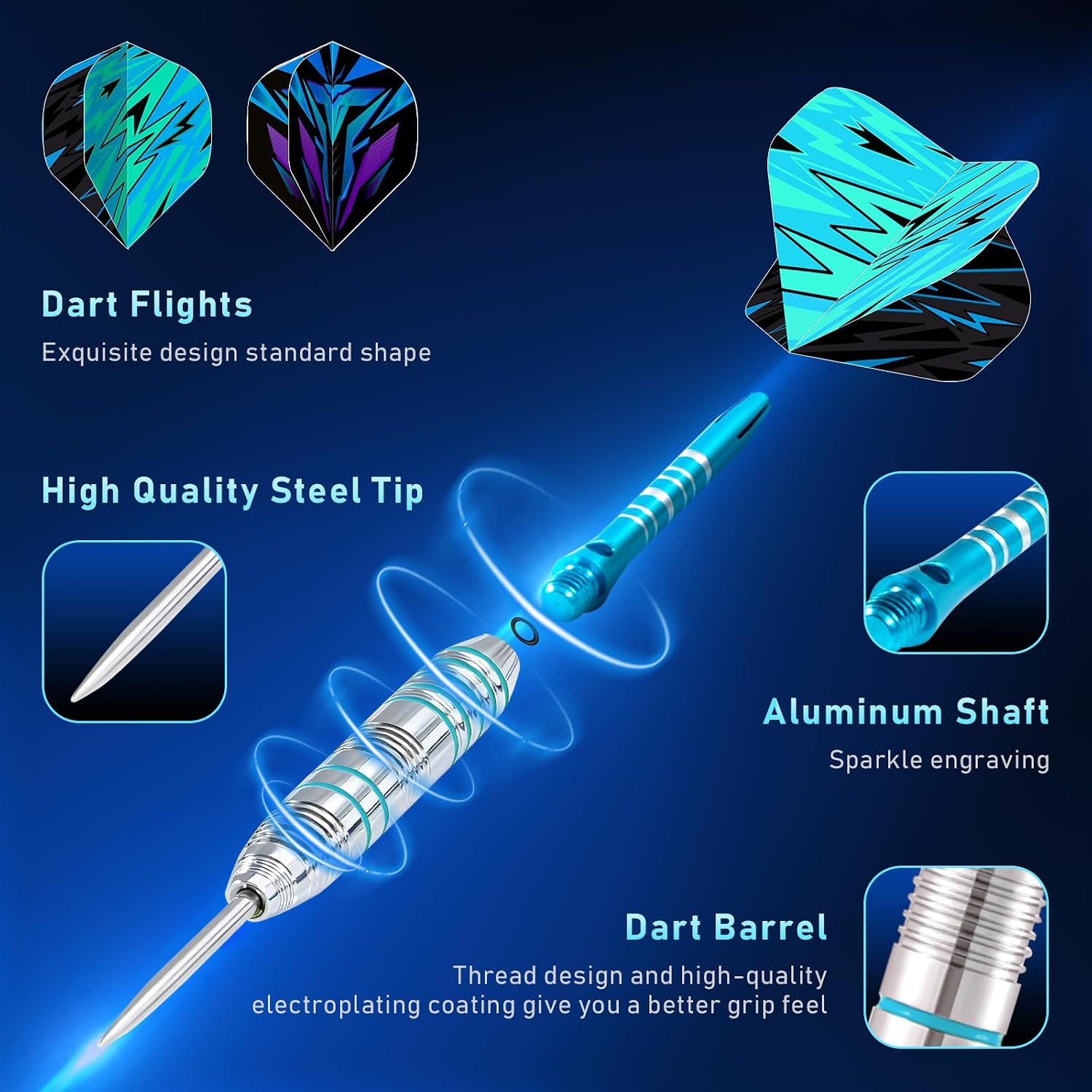Detalle 2 de XAWU 24g Steel Tip Darts Set