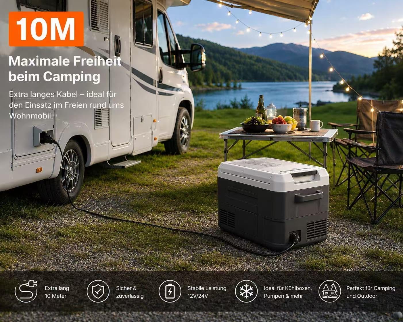Thumbnail 3 de RGBer® 12V Zigarettenanzünder Verlängerungskabel mit Stecker – passend für Auto-Kühlbox und Kompressor