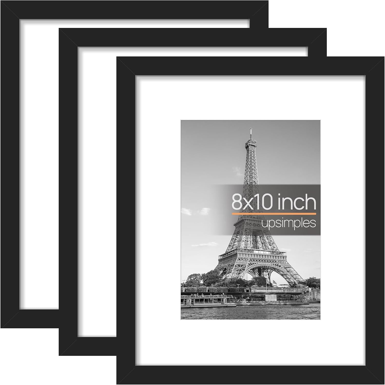 Detalle de upsimples 3 Pack Black 8x10 Picture Frame