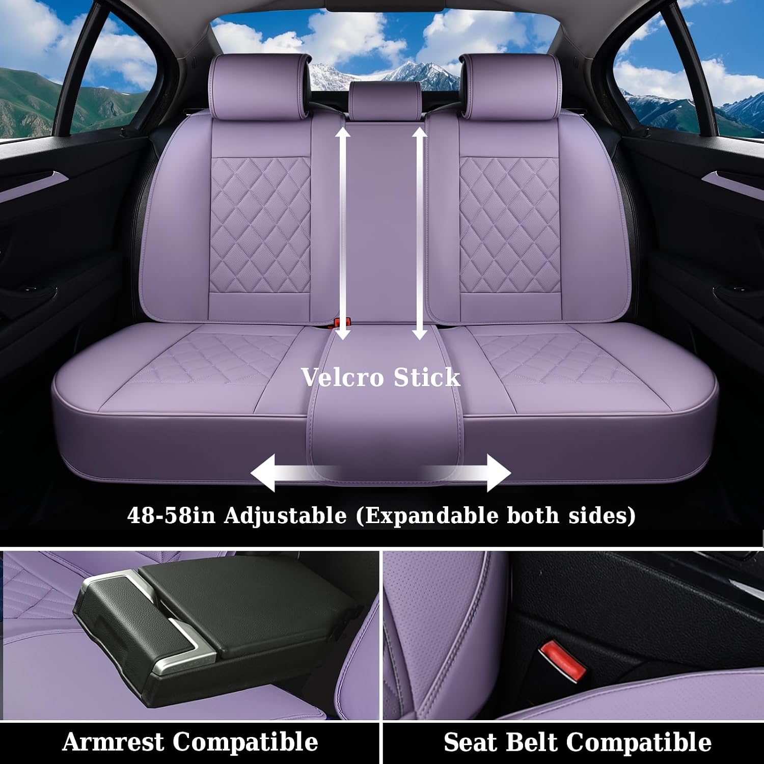 Thumbnail 2 de Coverado Car Seat Covers Full Set — Purple leather