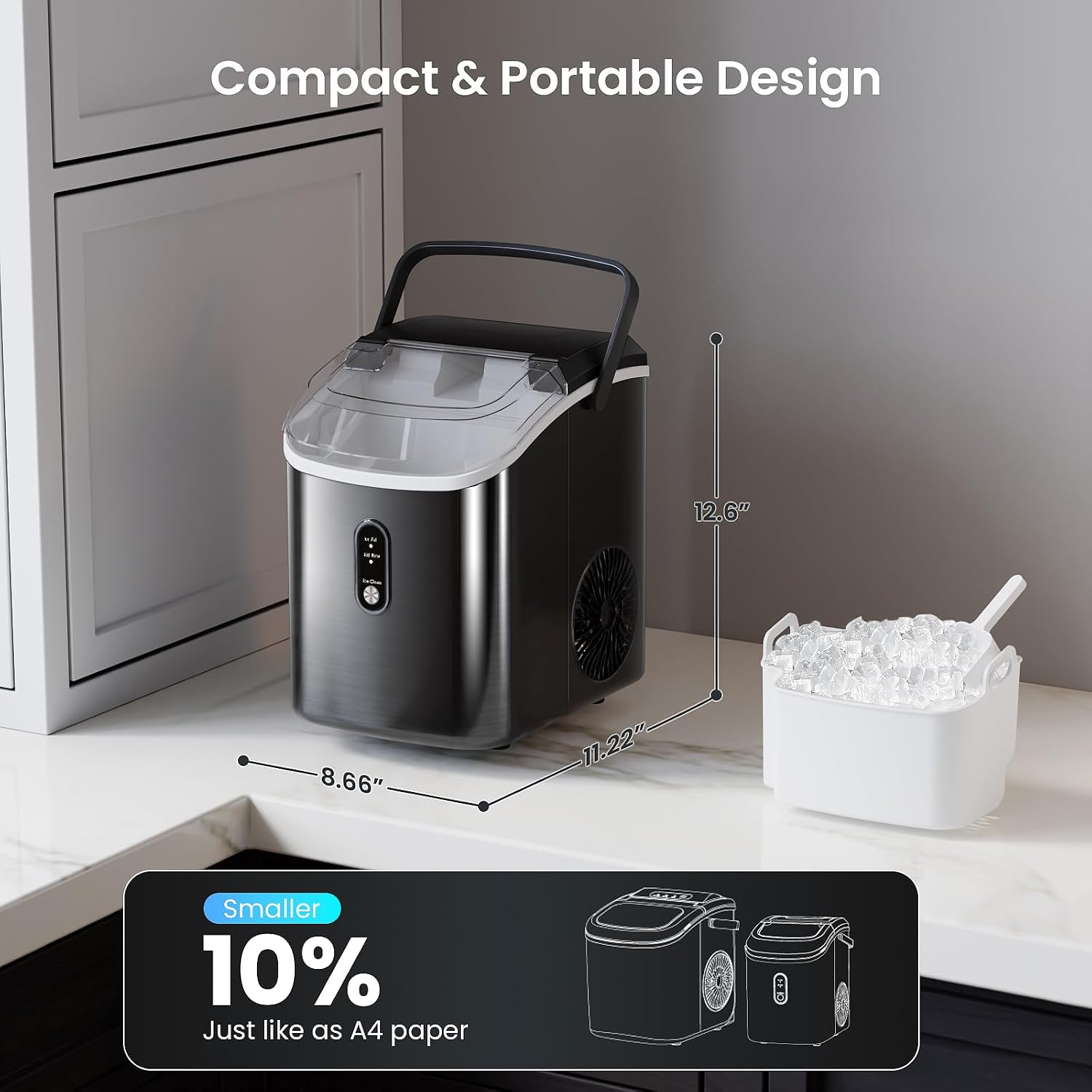 Thumbnail 1 de Antarctic Star HZB-15N/S Countertop Nugget Ice Maker, 34 lbs/24h
