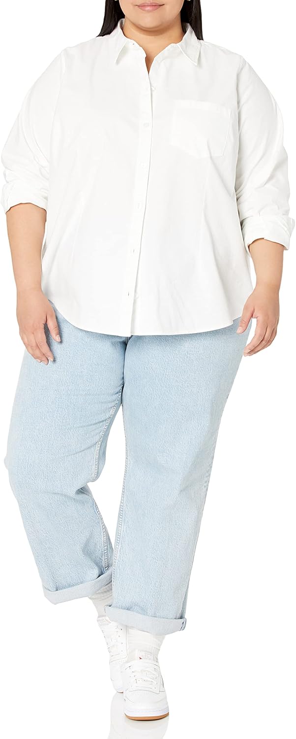 Thumbnail 6 de Amazon Essentials Damen Langärmliges Relaxed-Fit-Stretch-Oxford-Hemd (in Übergröße)