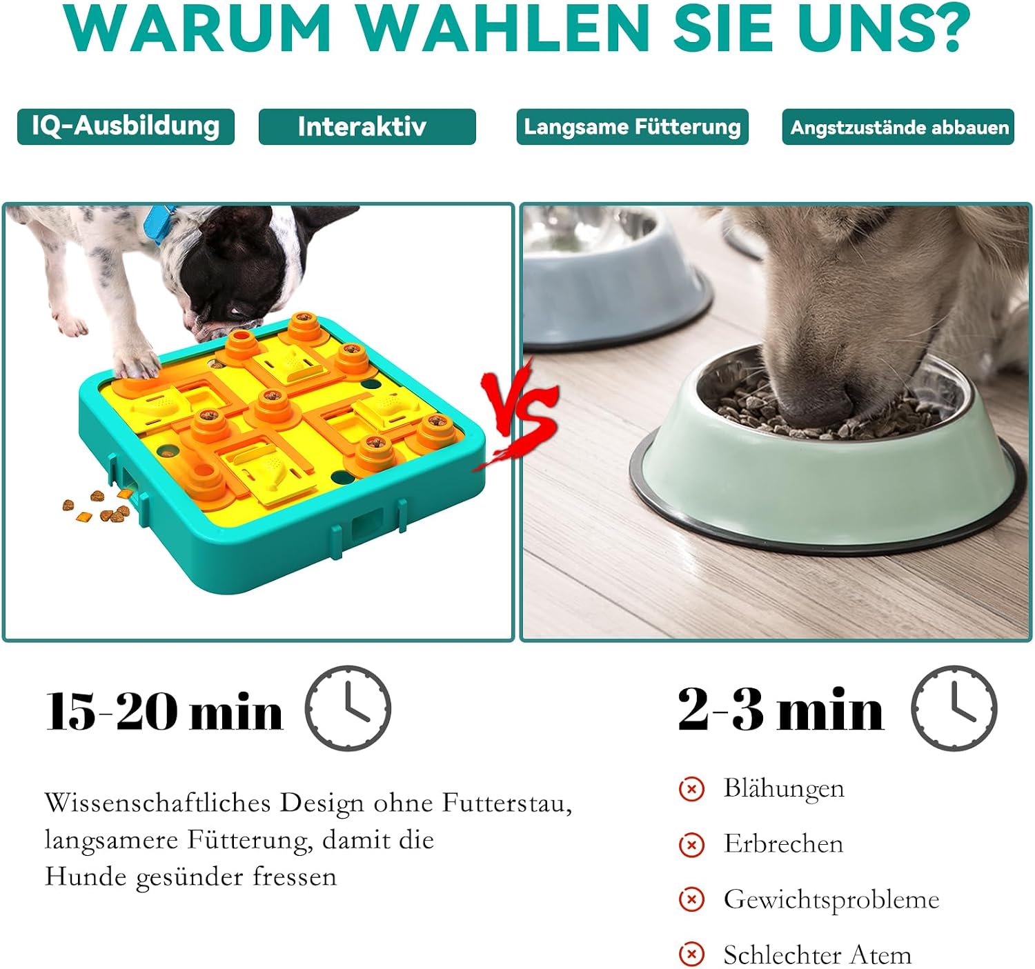 Detalle de Dufuso Intelligenzspielzeug Hund – Intelligenztraining und Stressabbau für alle Größen