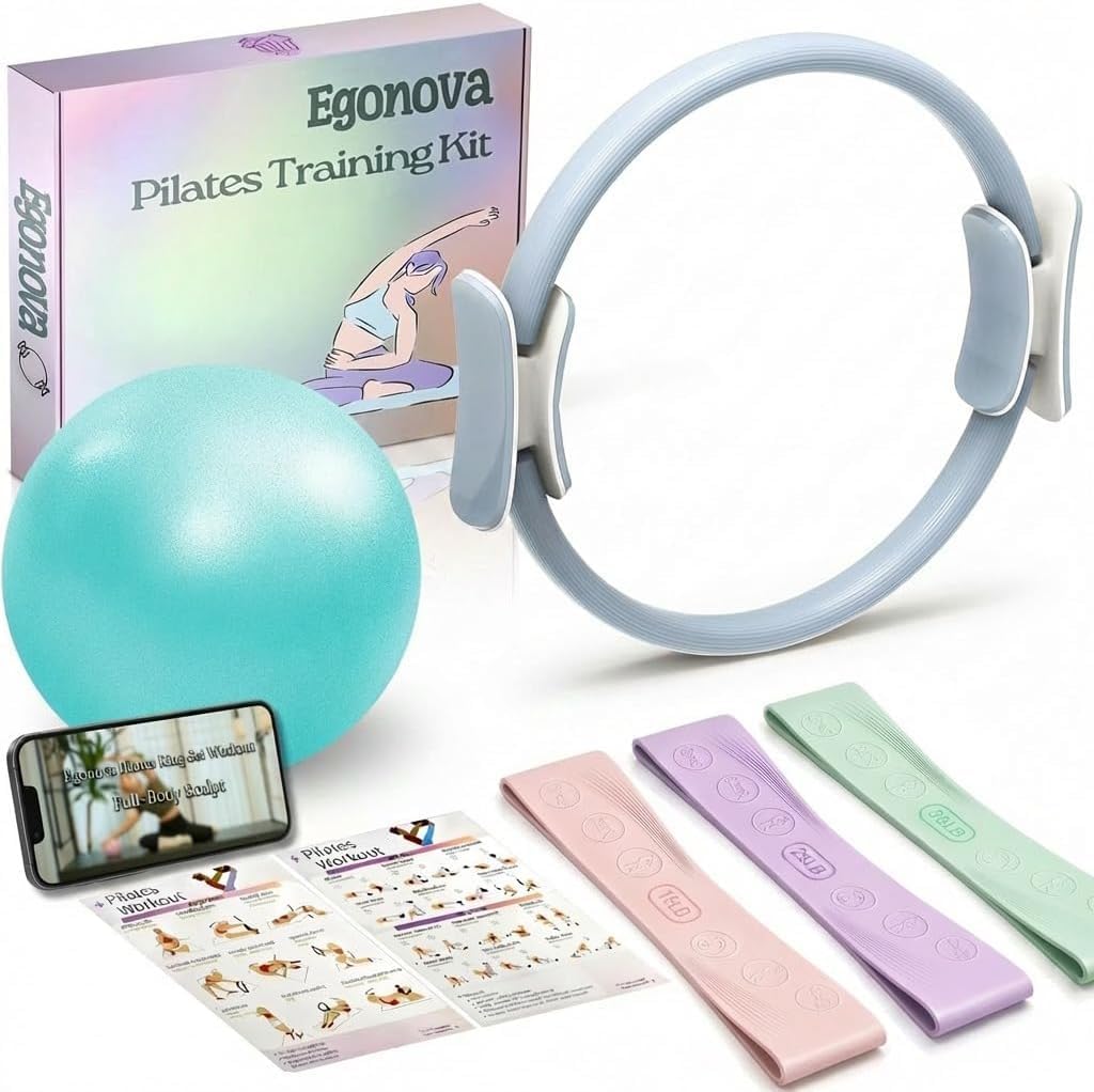 Detalle 2 de EgoNova 14‑inch Pilates Ring Set with 3 Resistance Bands 🧘♀