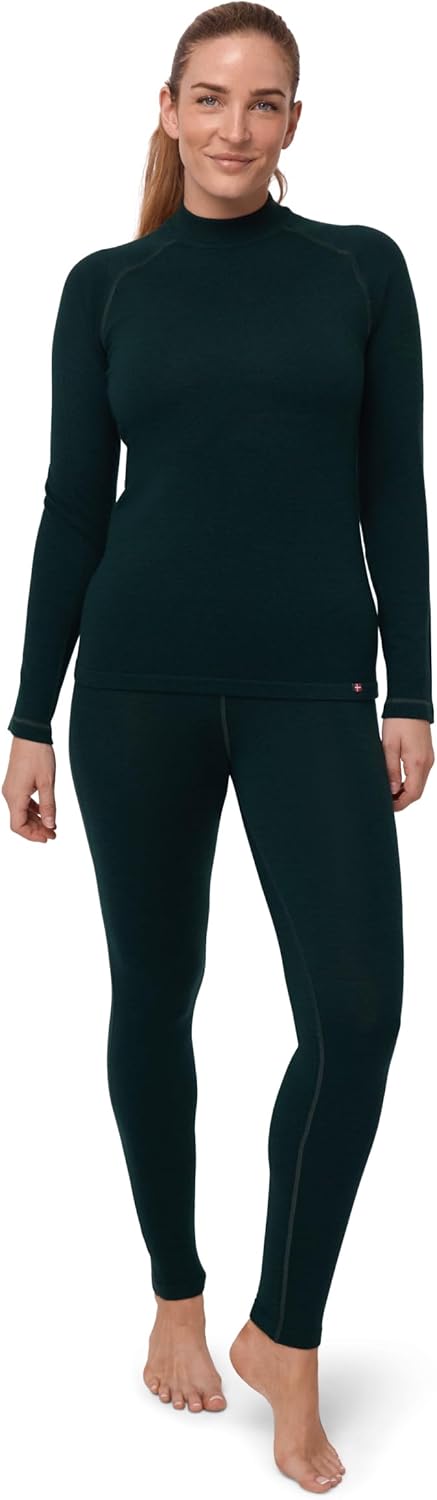 Danish Endurance Merino Wool Base Layer Set (250g/m²) for Women – Heavyweight Winter Ski & Snow Sports
