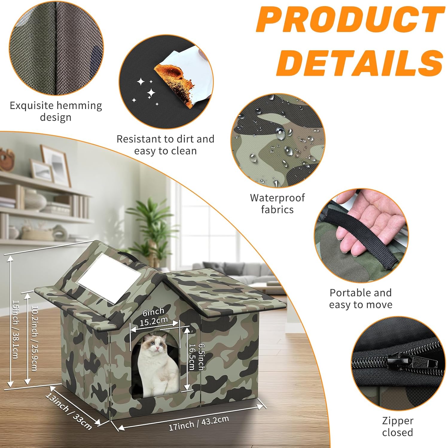 Detalle de Casa para Gatos Cueva resistente al calor 1 unidad