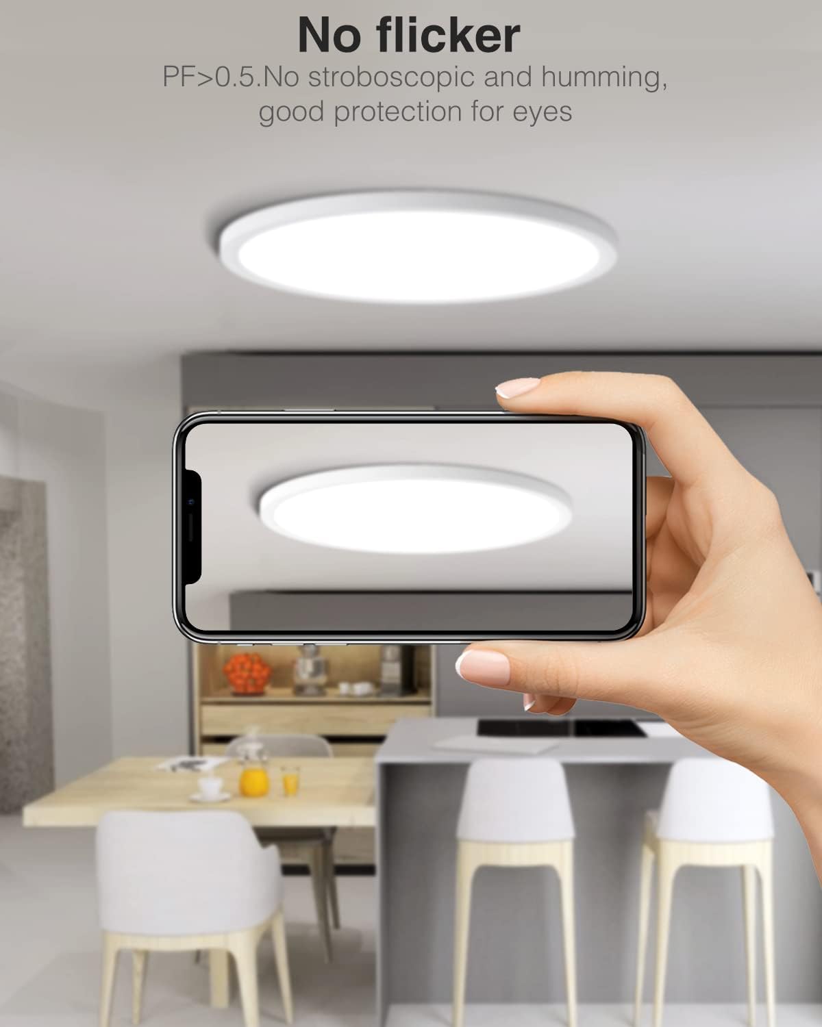 Thumbnail 3 de Slochi 2 Pack Bathroom Ceiling Lights – Ultra-Thin 2050LM Round LED Flush Mount (Ø22cm, 6500K, 150W Equivalent) waterproof