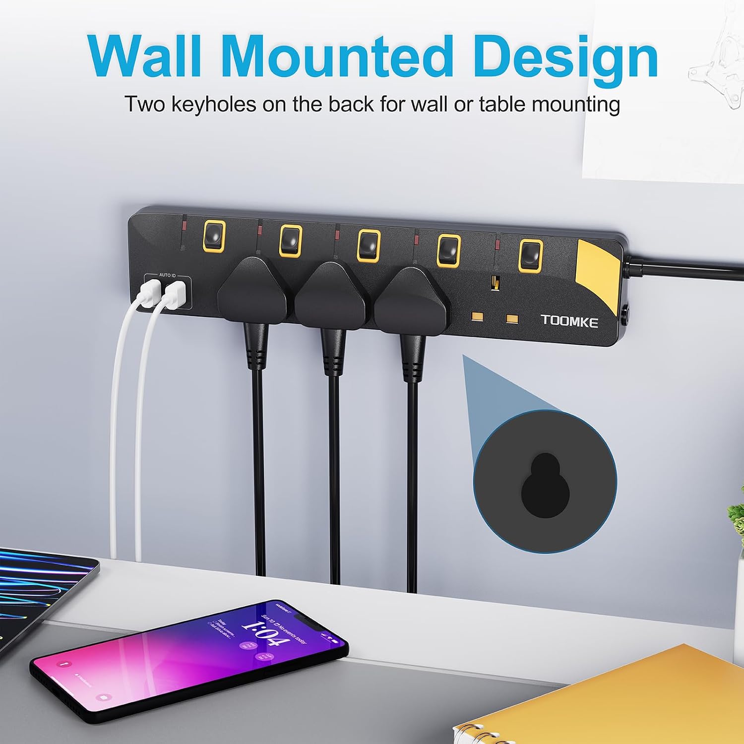 Thumbnail 5 de Extension Lead 4-Way with 3 USB and 8m cable ๐