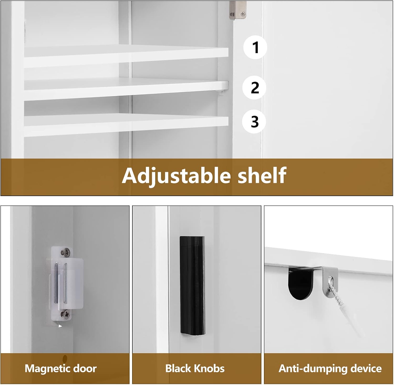 Thumbnail 6 de usikey Tall Bathroom Cabinet, 67-Inch