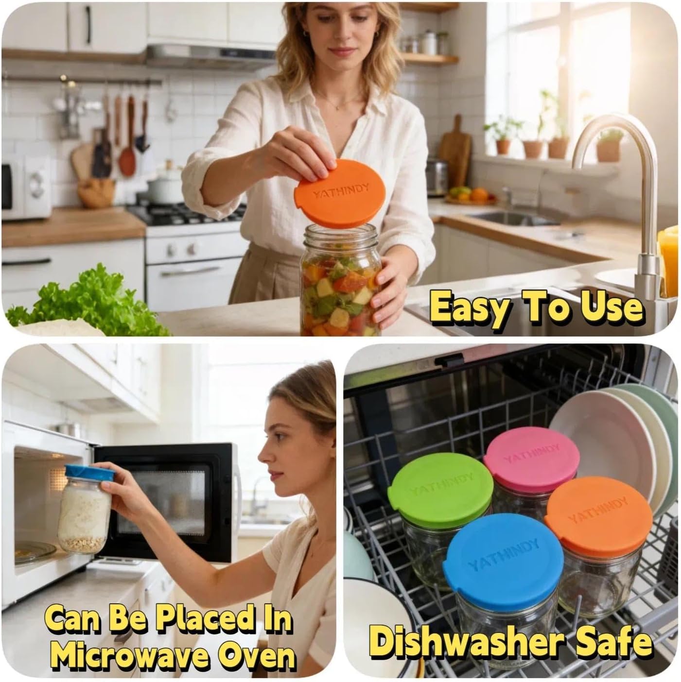 Thumbnail 4 de Original Creator Silicone Mason Jar Lids