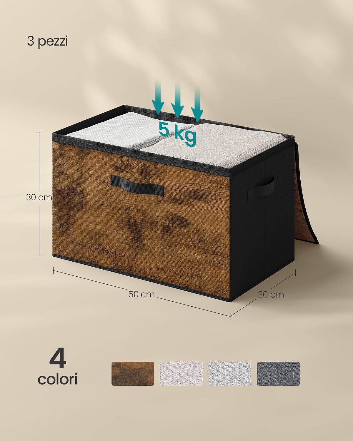 Detalle 2 de SONGMICS scatole portaoggetti 45 L