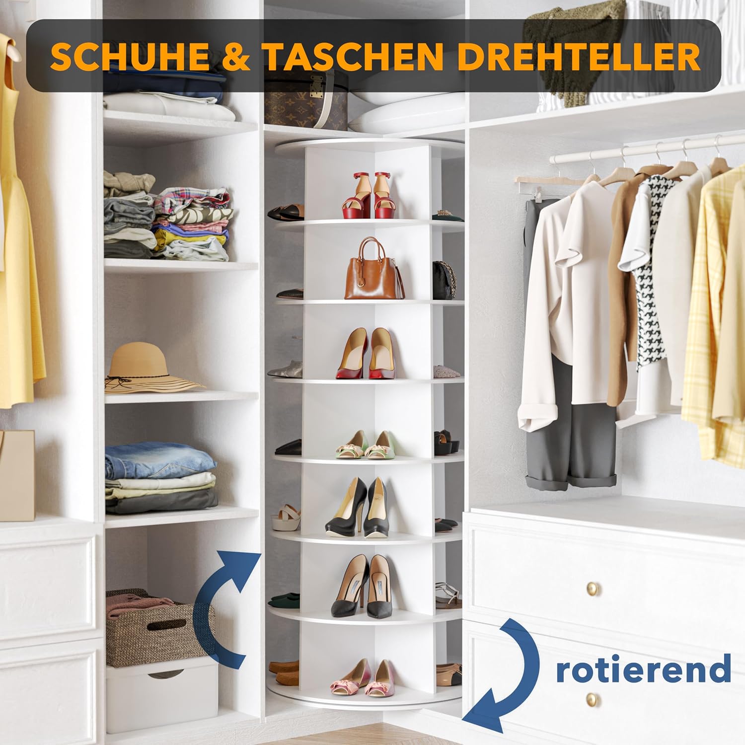Thumbnail 4 de SpaceAid 7-Tier Rotating Shoe Rack Tower