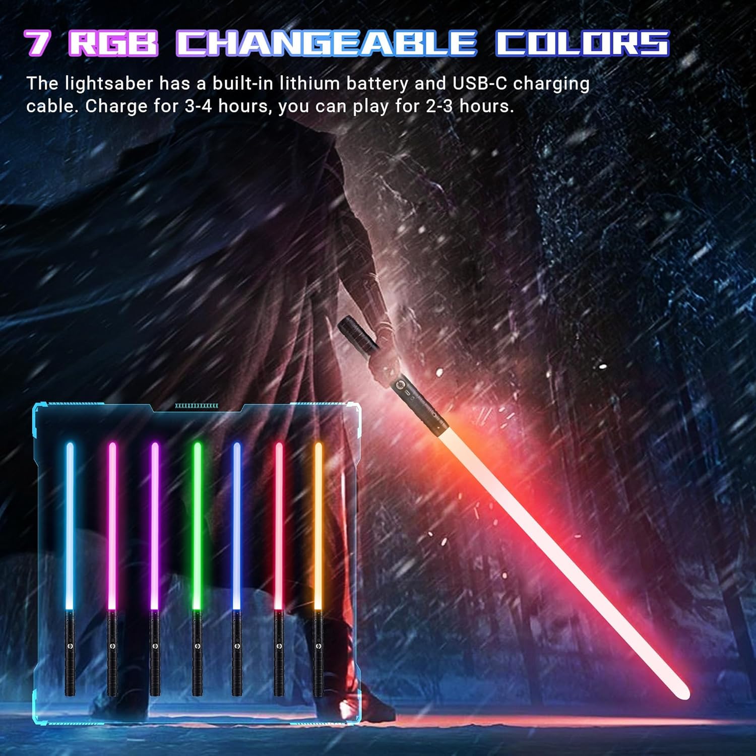 Detalle de Dueling Metal Hilt 7 Colors Changeable FX Lightsaber (77cm) for Real Heavy Dueling