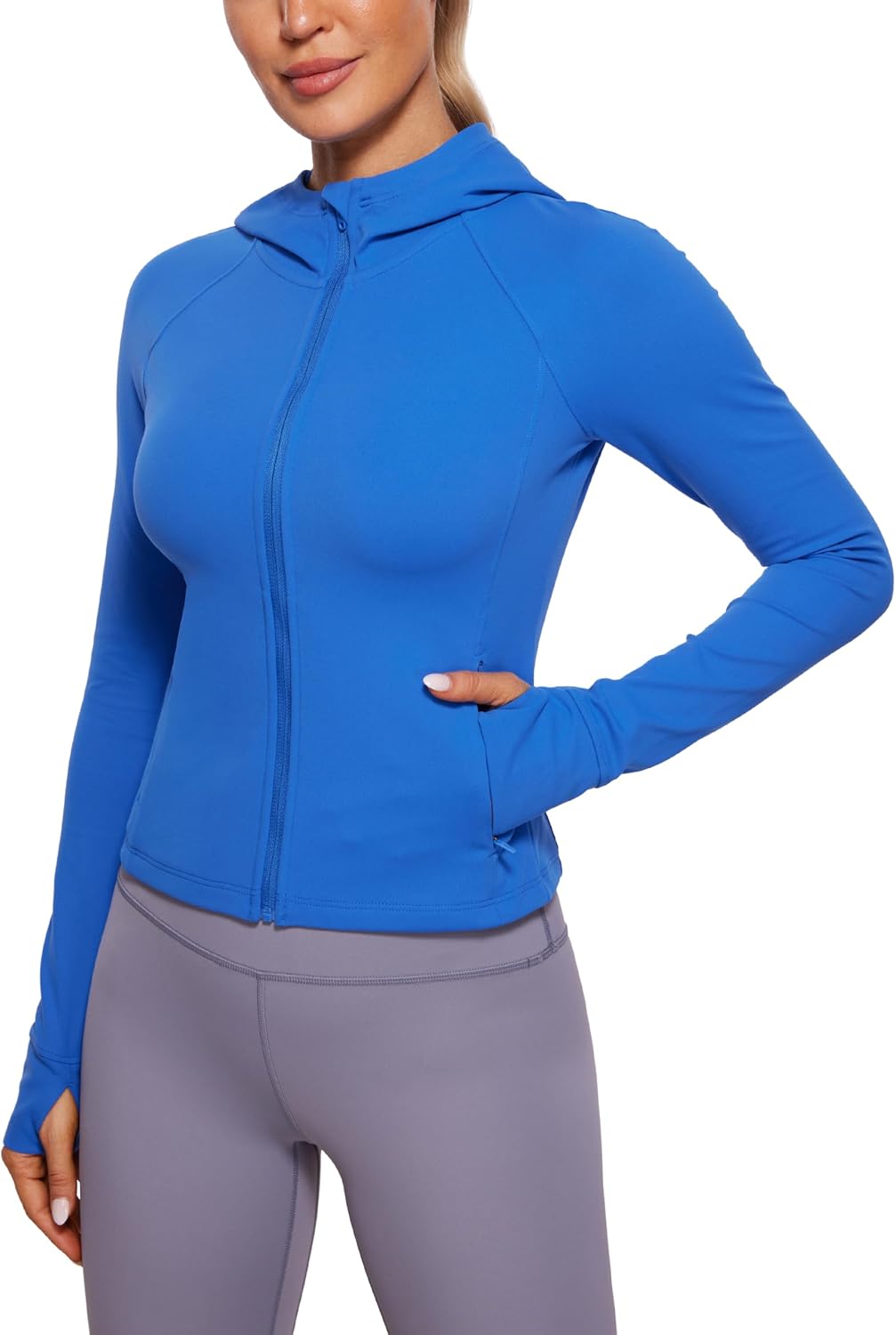 Detalle de CRZ YOGA Butterluxe : veste à capuche d’entraînement zippée intégrale pour femme