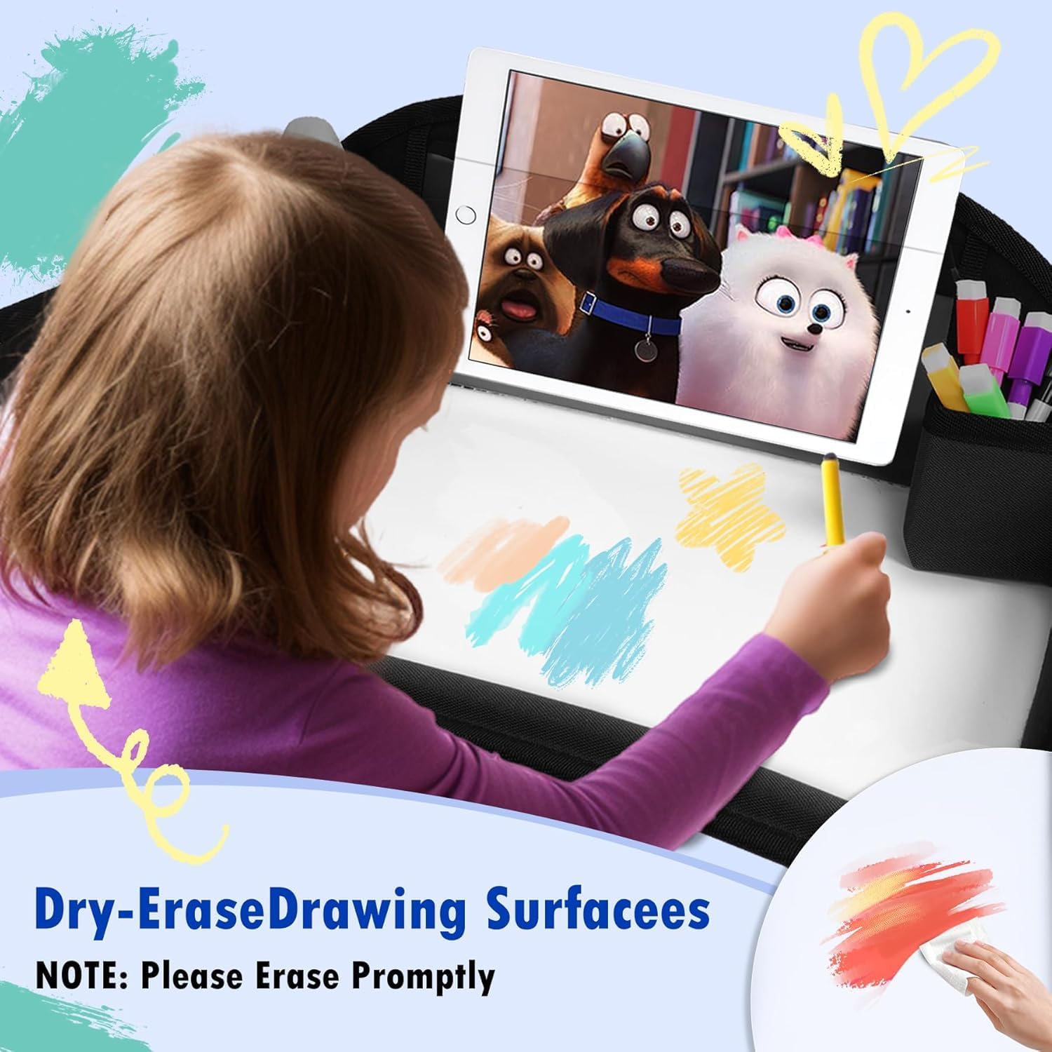 Thumbnail 3 de WENRENER Kids Travel Tray for Car Seats