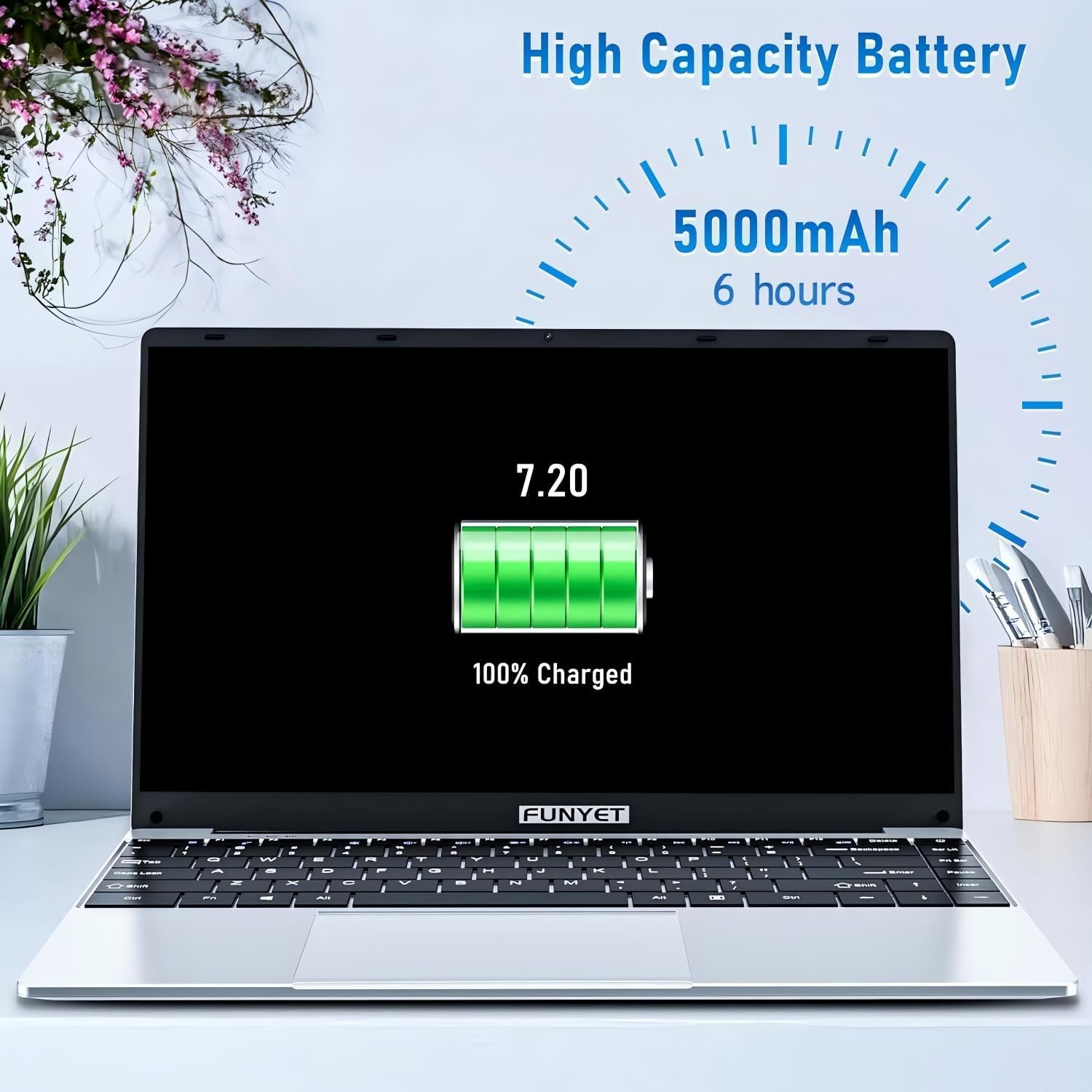 Detalle de FUNYET 14-Inch Laptop Computer (2026) – 16GB RAM, 512GB SSD, N5095, Windows 11 Pro, Office 365, 2-Year Warranty