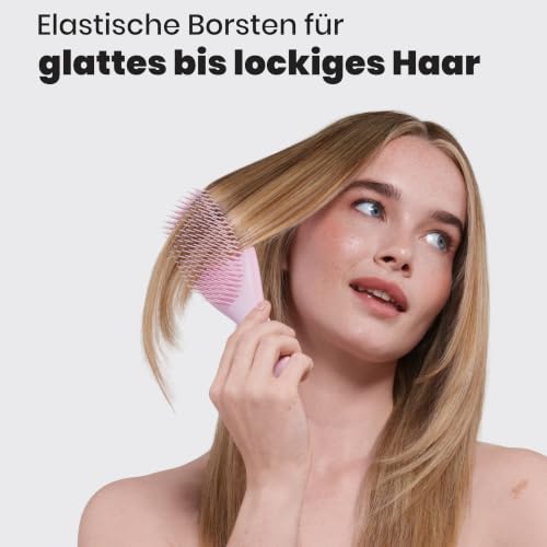 Detalle de Tangle Teezer Ultimate Detangler Haarbürste – Zweistufige Borsten für Nasses & Trockenes Haar, Millennial Rosa