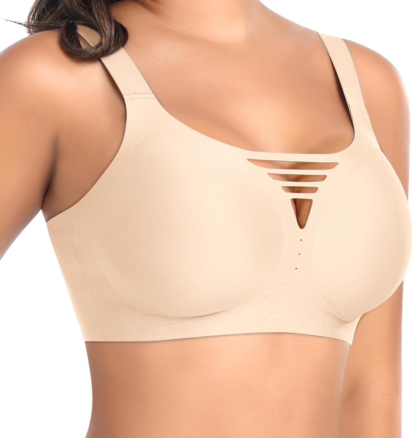 Thumbnail 6 de Jelly Strip Damen BH ohne Bügel – nahtloser Soft-Bralette mit tiefem V-Ausschnitt und Spitze