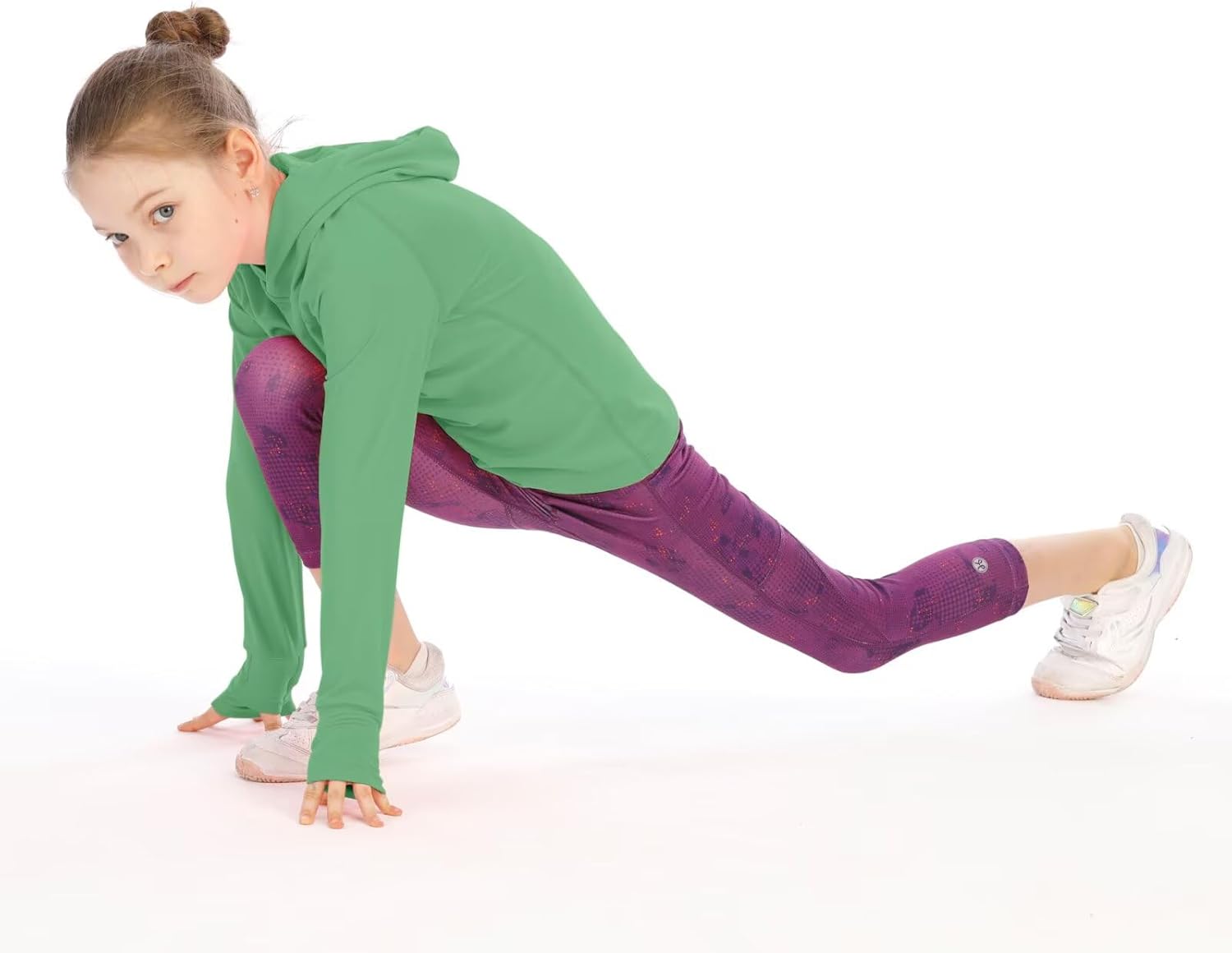Thumbnail 4 de HMILES Girls UV Long Sleeve Running Tops with Thumbholes – Lightweight UPF 50+ Hooded Shirt for Kids