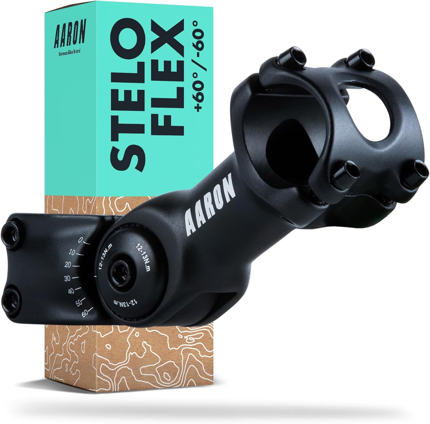 Detalle de AARON Stem manubrio in alluminio con angolo regolabile 35° e attacco 110 mm – Ergonomia e versatile per trekking, city e bici elettriche