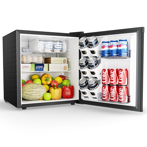Detalle de EUHOMY 46L Mini Fridge: Compact Table Top Fridge with Reversible Door, 7-Level Thermostat and Quiet Performance