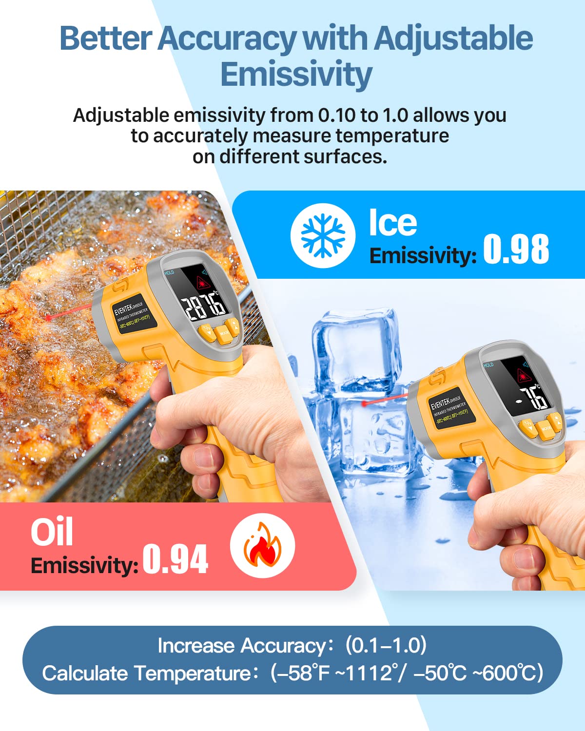 Detalle 2 de Eventek Infrared Thermometer Gun 600℃