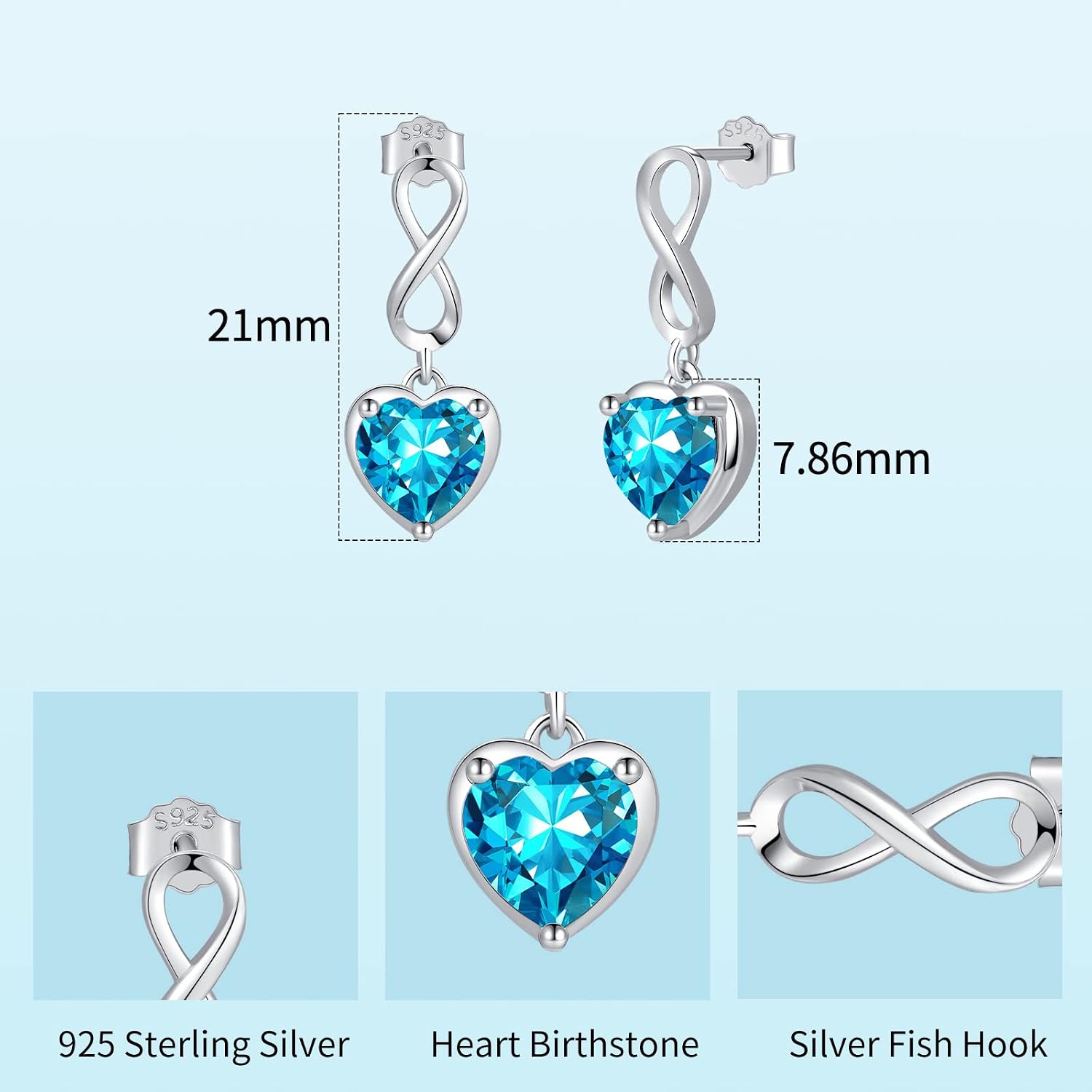 Thumbnail 5 de Qings Birthstone Infinity Stud Earrings