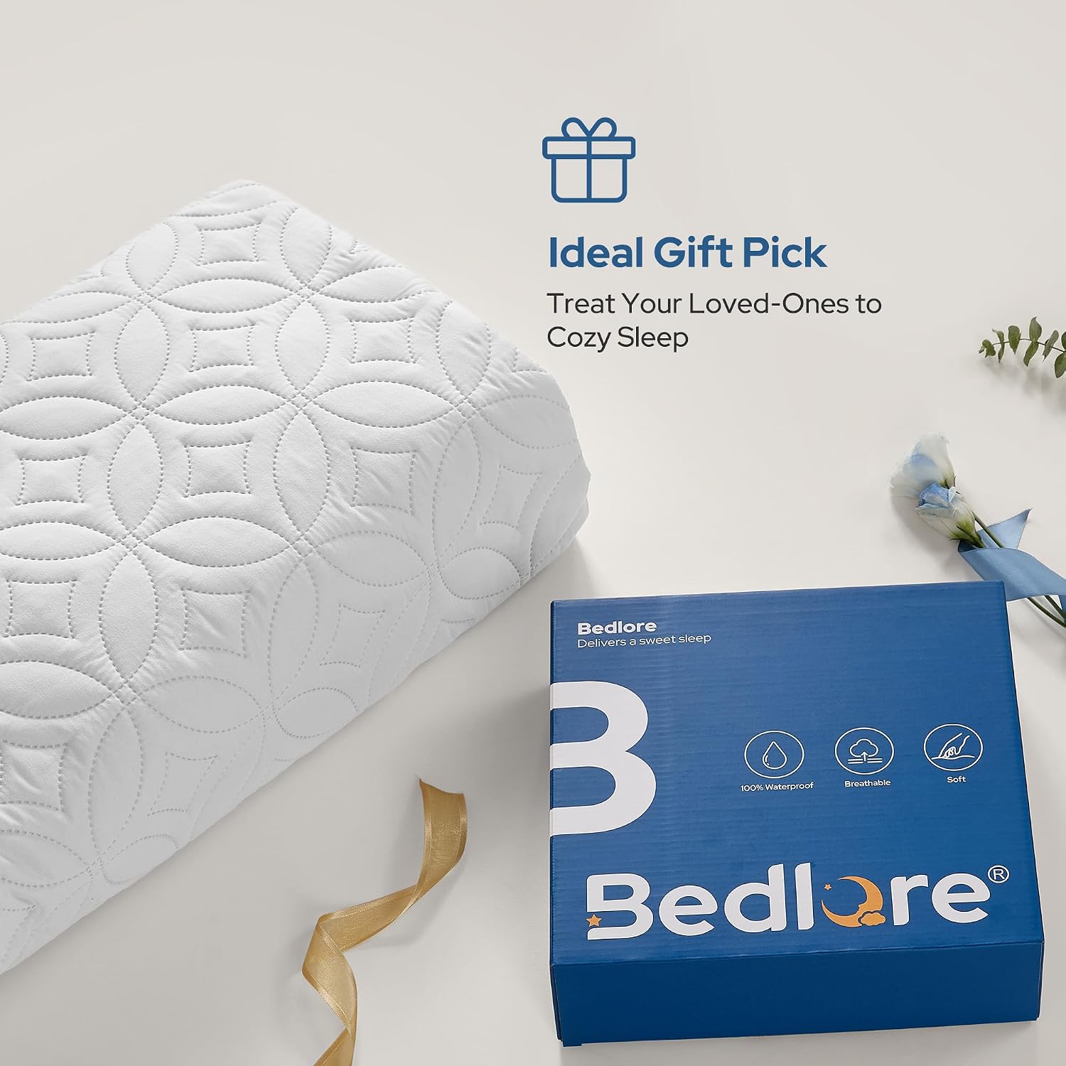 Detalle 1 de BEDLORE Waterproof Mattress Protector Queen Size