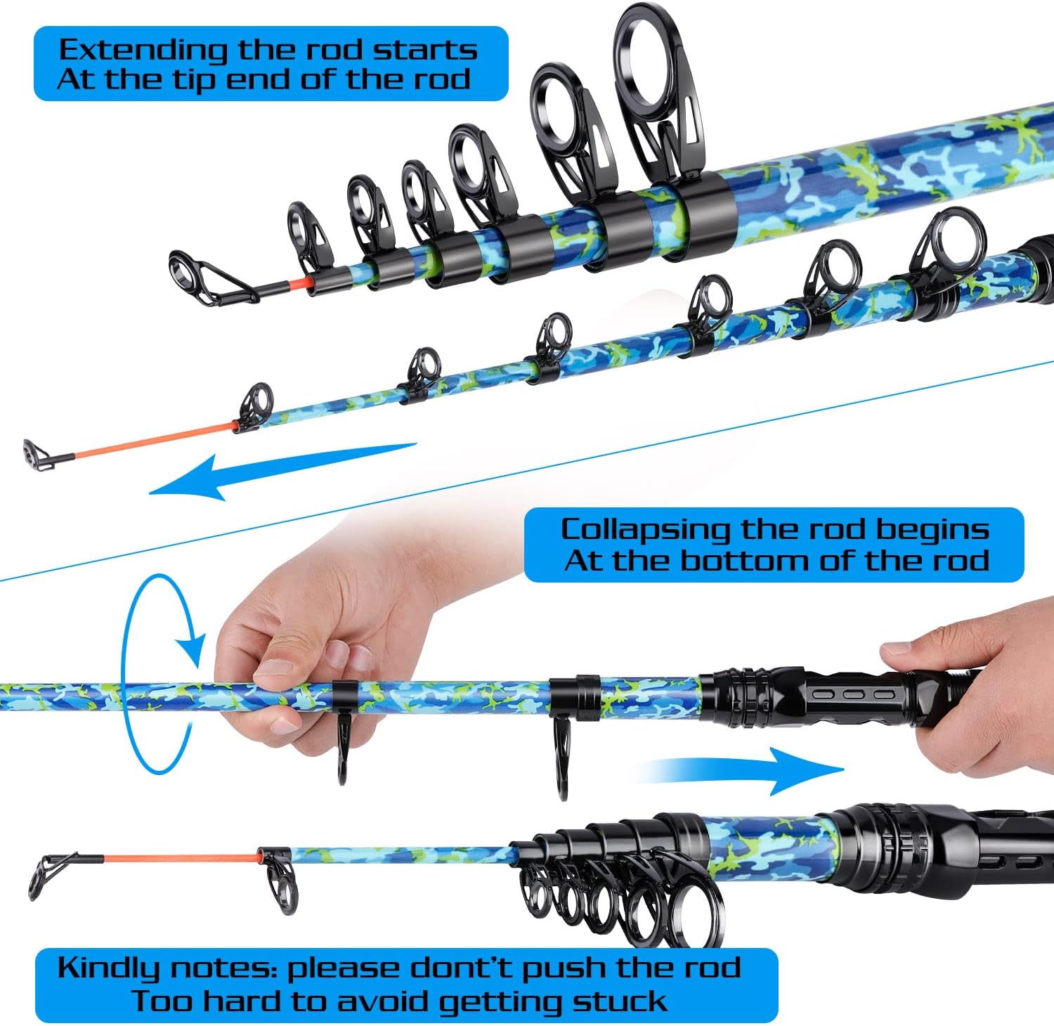 Detalle 2 de Sougayilang Fishing Rod and Reel Combo with Telescopic Pole ⚓